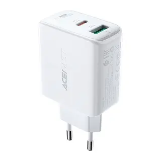 Produktfoto för Acefast väggladdare USB-C/ USB-A 32W, PPS, PD, QC 3,0, AFC, FCP - Vit