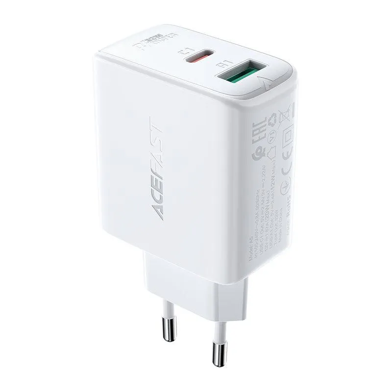 Alternativ bild 0 för Acefast väggladdare USB-C/ USB-A 32W, PPS, PD, QC 3,0, AFC, FCP - Vit