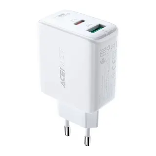 Produktfoto för Acefast väggladdare USB-C/ USB-A 32W, PPS, PD, QC 3,0, AFC, FCP - Vit