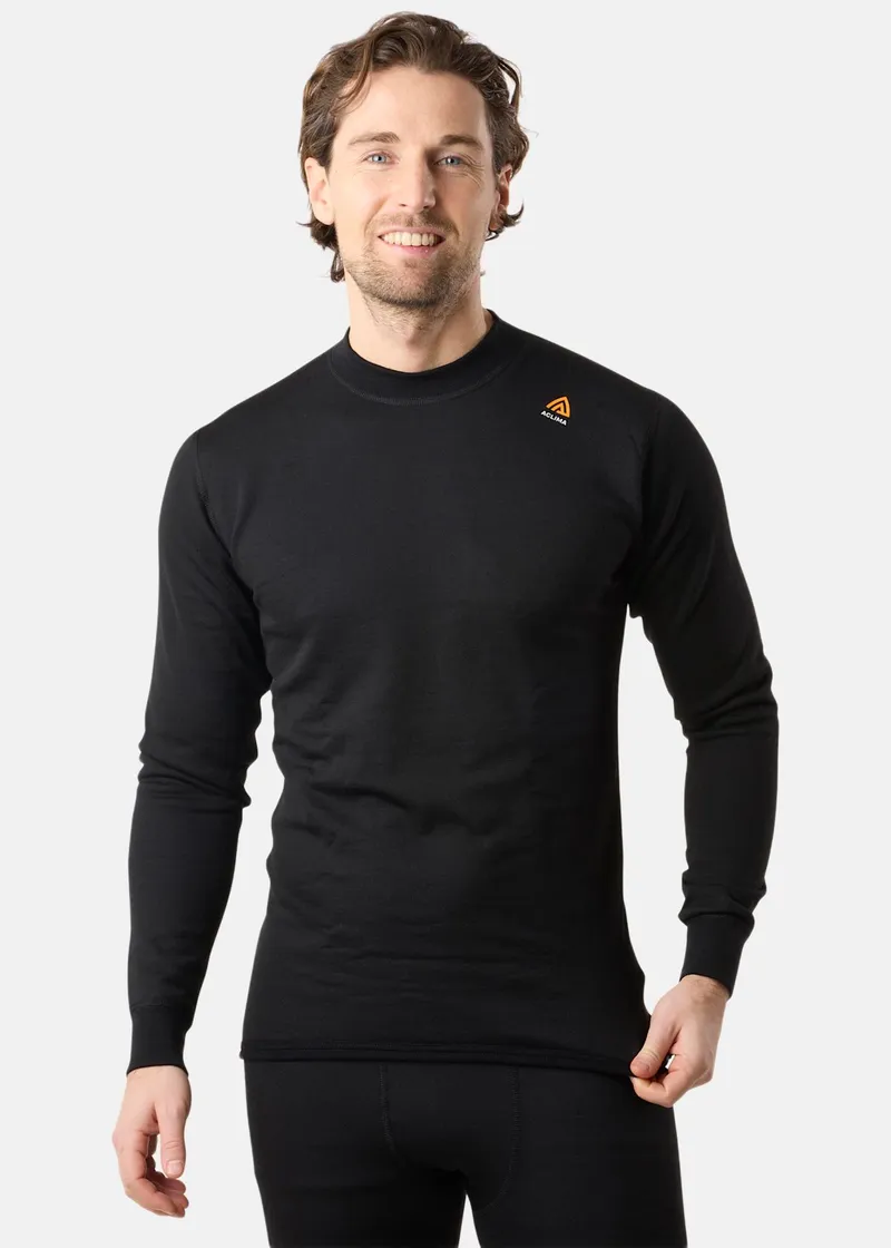 Bild 2 för Aclima Frottéstickad ulltröja rund hals svart 2XL