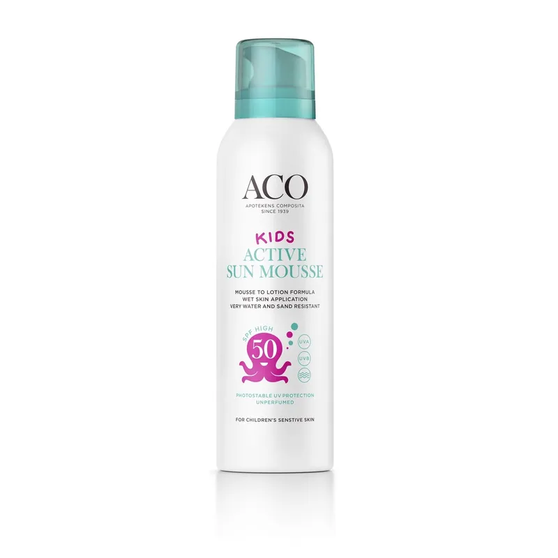 Bild 2 för ACO Sun Kids Active Mousse SPF50 Oparfymerad 150 ml