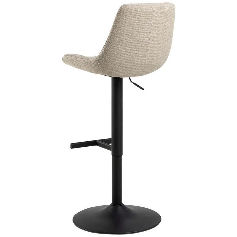 Bild 2 för ACT NORDIC Adisa barstol, med ryggst&ouml;d, fotst&ouml;d, snurrfunktion, gaspatron - beige tyg och svart st&aring;l
