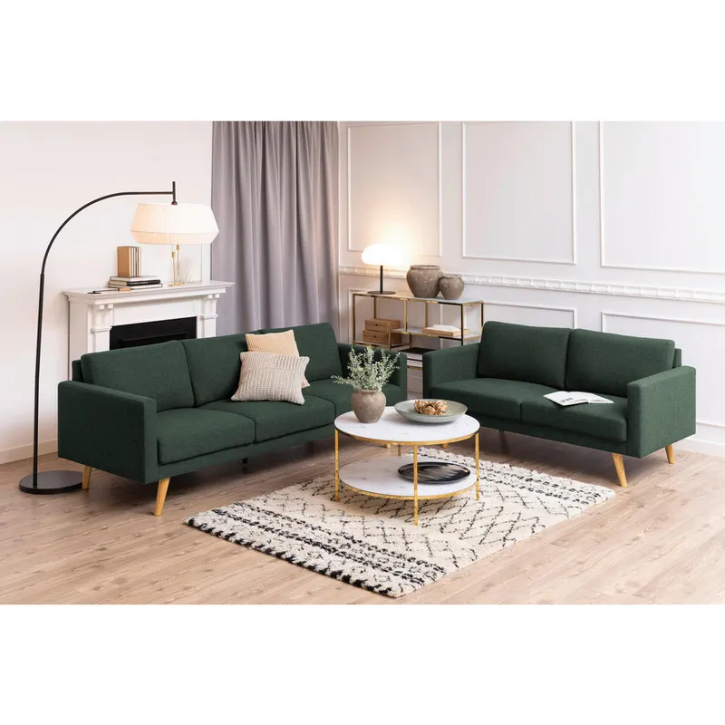 Bild 3 för ACT NORDIC Alisma Soffbord - Glas med Vitt Marmortryck / Guldmetall, Runt (&Oslash; 80 cm)