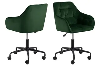 Produktfoto för ACT NORDIC Brooke skrivbordsstol, med armst&ouml;d - gr&ouml;n polyester och svart metall