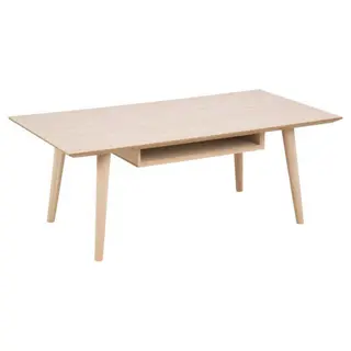 Produktfoto för ACT NORDIC Century Soffbord, med Hylla - Vitpigmenterad Ekfan&eacute;r och Ek (115 x 60 cm)