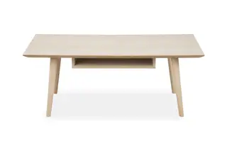 Produktfoto för ACT NORDIC Century Soffbord, med Hylla - Vitpigmenterad Ekfan&eacute;r och Ek (115 x 60 cm)