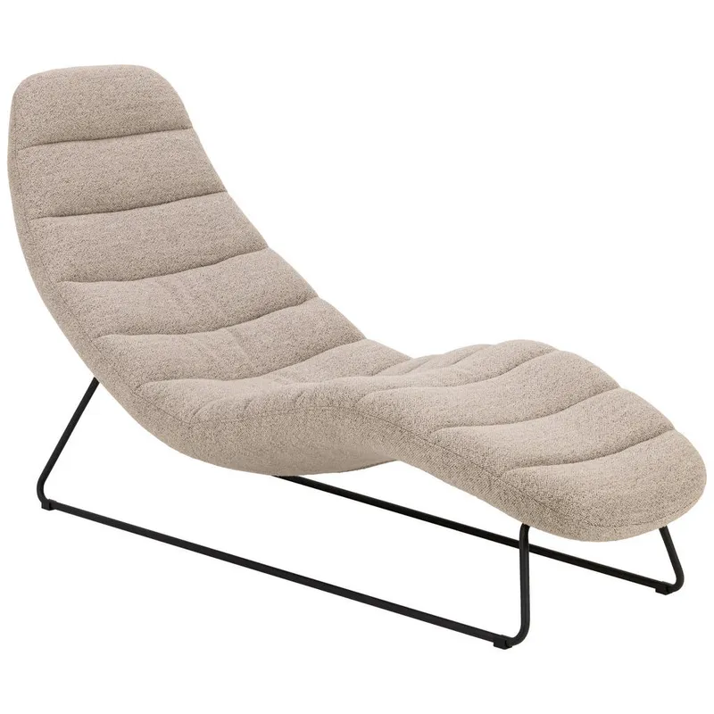 Bild 1 för ACT NORDIC Chaplin sch&auml;slong - beige tyg och svart st&aring;l (63x156)