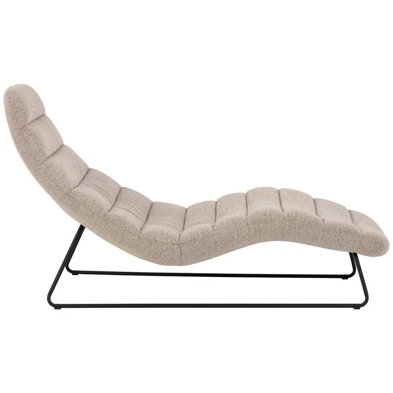 Bild 2 för ACT NORDIC Chaplin sch&auml;slong - beige tyg och svart st&aring;l (63x156)