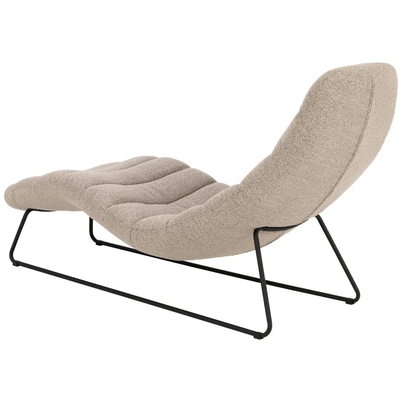 Bild 4 för ACT NORDIC Chaplin sch&auml;slong - beige tyg och svart st&aring;l (63x156)
