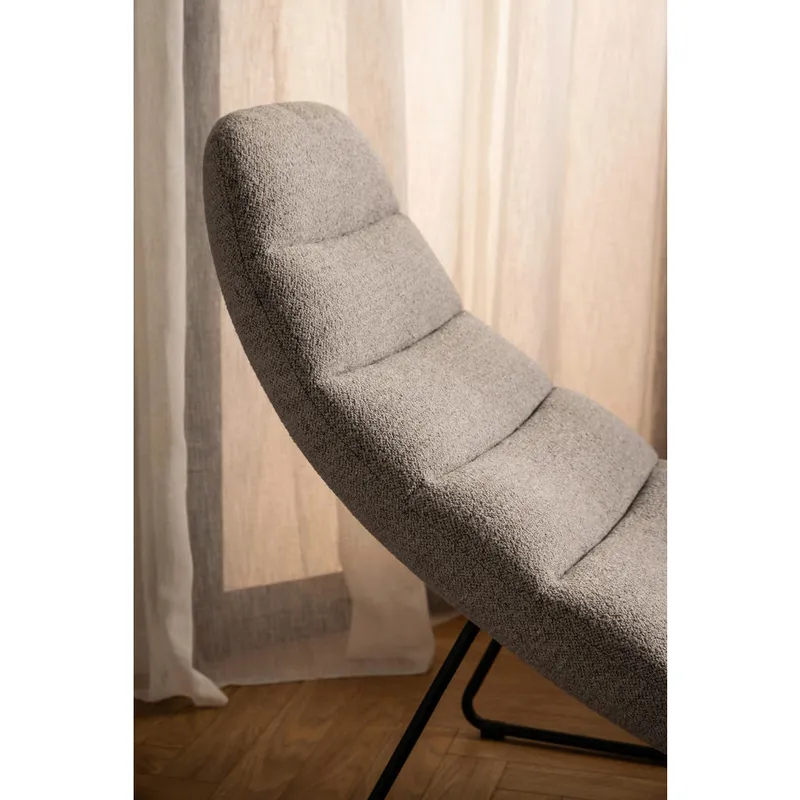 Bild 5 för ACT NORDIC Chaplin sch&auml;slong - beige tyg och svart st&aring;l (63x156)