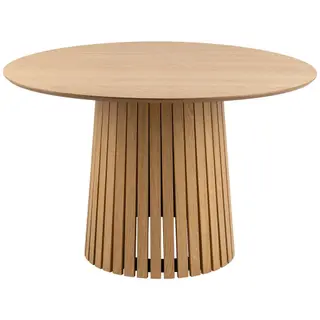 Produktfoto för ACT NORDIC Christo matbord, runt - naturlig ekfan&eacute;r med lamellbotten (&Oslash;120)
