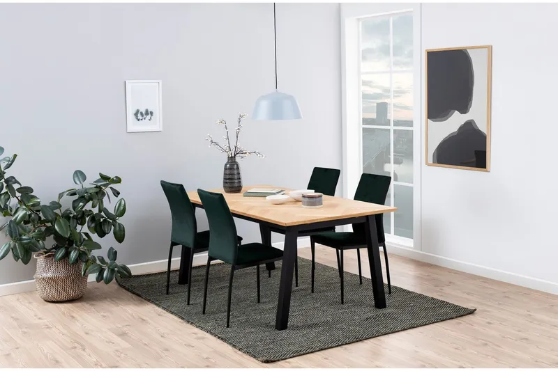 Bild 2 för ACT NORDIC Demina matstol - m&ouml;rkgr&ouml;n polyester och svart metall