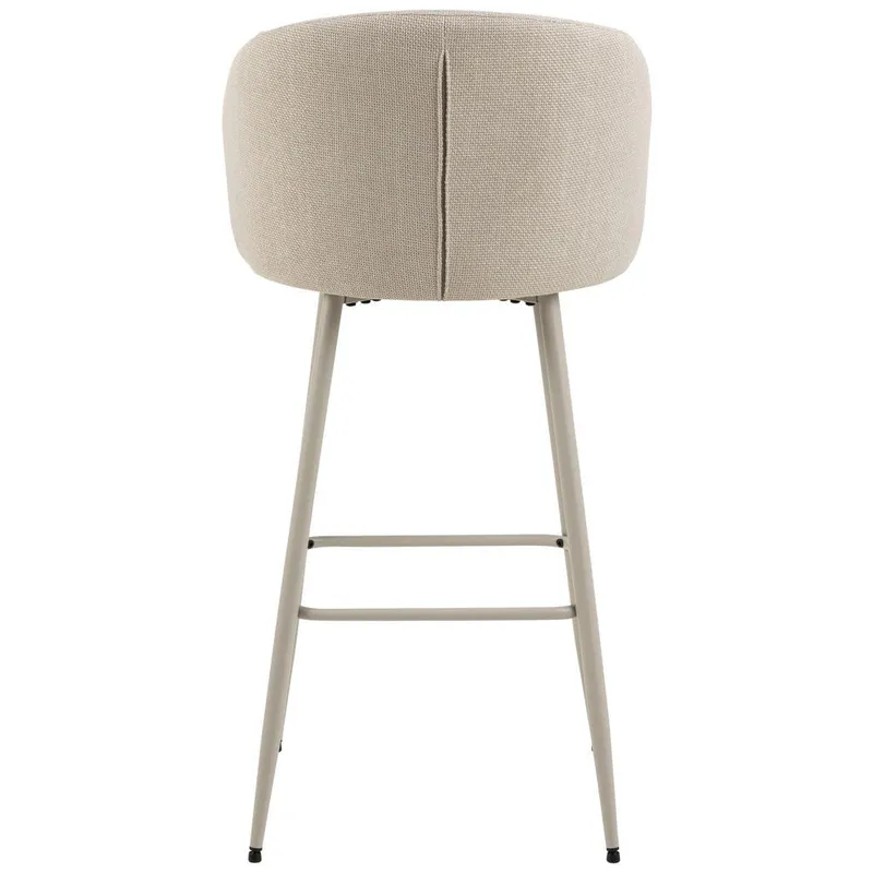 Bild 4 för ACT NORDIC Eleanor barstol, med ryggst&ouml;d, armst&ouml;d och fotst&ouml;d - beige tyg och gr&aring;tt st&aring;l