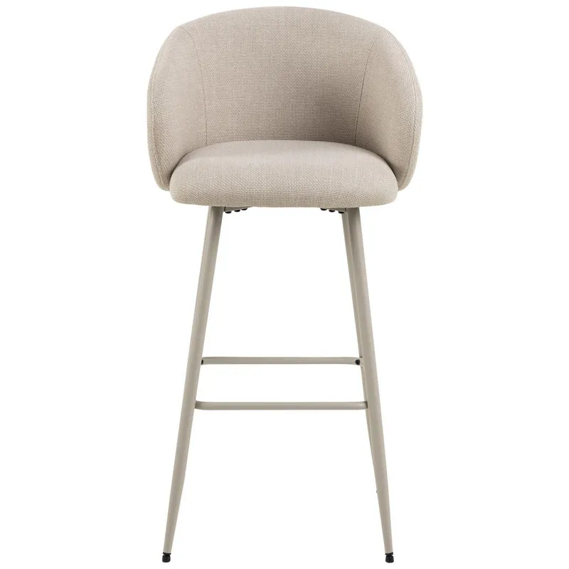 Bild 5 för ACT NORDIC Eleanor barstol, med ryggst&ouml;d, armst&ouml;d och fotst&ouml;d - beige tyg och gr&aring;tt st&aring;l