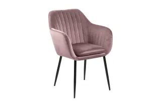 Produktfoto för ACT NORDIC Emilia f&aring;t&ouml;lj - rosa / svart tyg / metall, med armst&ouml;d