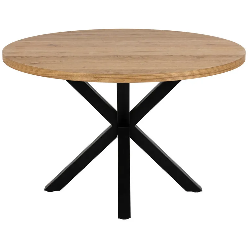 Bild 3 för ACT NORDIC Heaven matbord, runt - naturlig vild ekfan&eacute;r och svart metall (&Oslash;120)