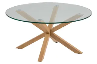 Produktfoto för ACT NORDIC Heaven Soffbord, Runt - Klarglas och Ekfolie Metall (&Oslash; 82 cm)