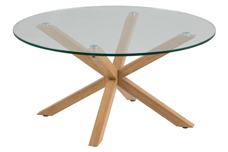Bild 1 för ACT NORDIC Heaven Soffbord, Runt - Klarglas och Ekfolie Metall (&Oslash; 82 cm)