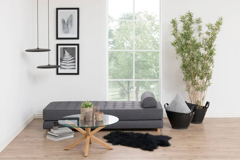 Bild 2 för ACT NORDIC Heaven Soffbord, Runt - Klarglas och Ekfolie Metall (&Oslash; 82 cm)