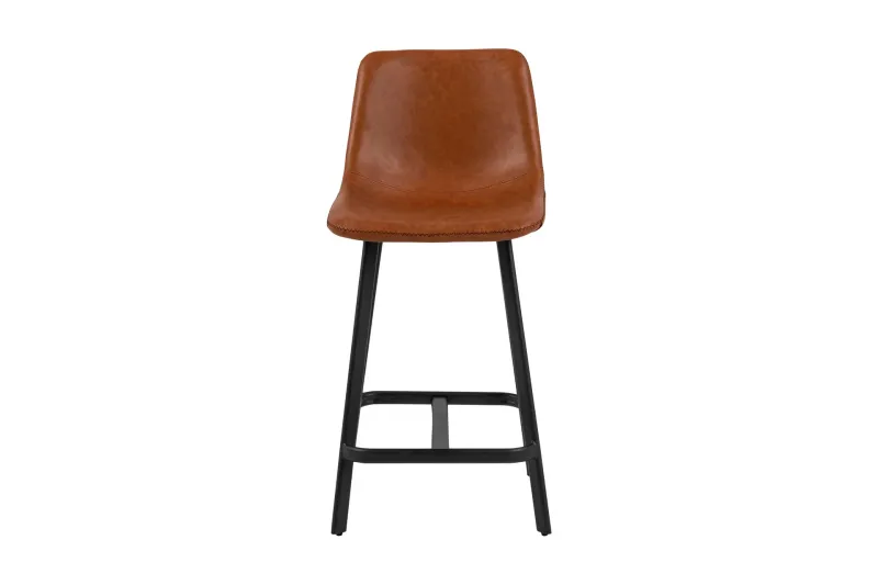 Bild 2 för ACT NORDIC I_Oregon b&auml;nkstol, med ryggst&ouml;d och fotst&ouml;d - cognac retro PU svart metall