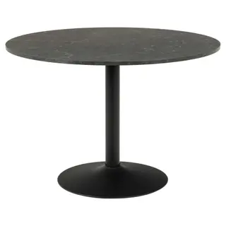 Produktfoto för ACT NORDIC Ibiza Matbord, Runt - Svart Marmortryck Melamin och Svart Metall (&Oslash; 110 cm)