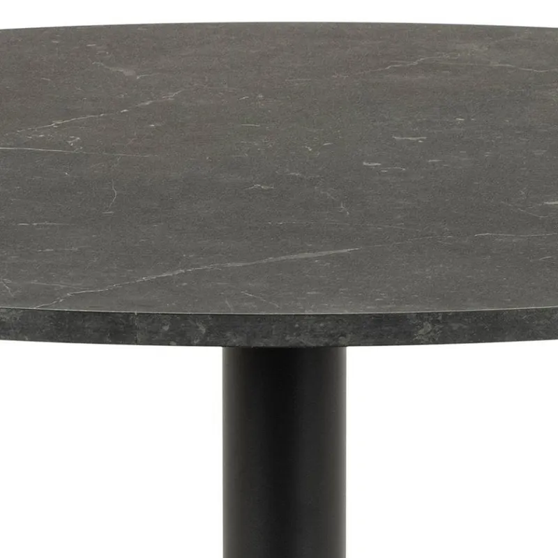 Bild 4 för ACT NORDIC Ibiza Matbord, Runt - Svart Marmortryck Melamin och Svart Metall (&Oslash; 110 cm)