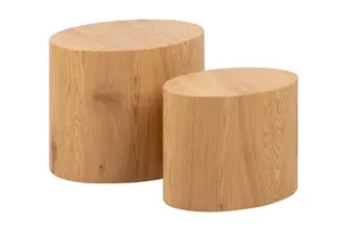 Produktfoto för ACT NORDIC Mice soffbord - naturpapper vild ek, ovalt (set med 2)