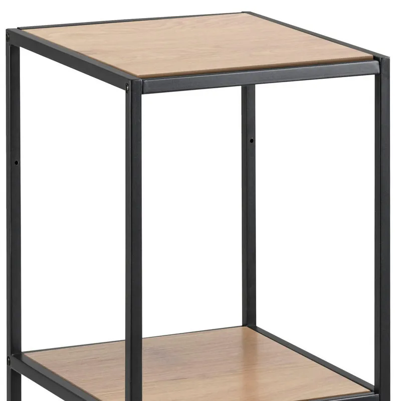 Bild 2 för ACT NORDIC Seaford bokhylla, m. 2 hyllplan - naturligt vild ekpapper och svart metall