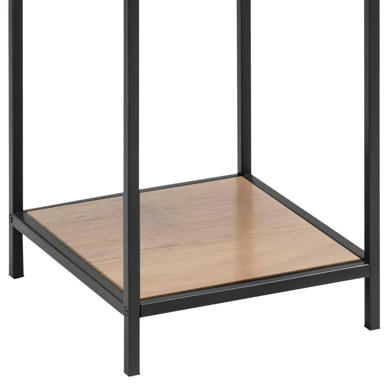Bild 3 för ACT NORDIC Seaford bokhylla, m. 2 hyllplan - naturligt vild ekpapper och svart metall