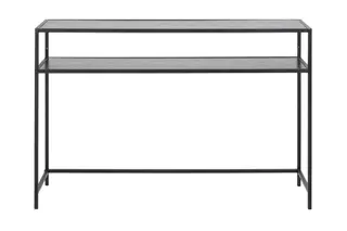 Produktfoto för ACT NORDIC Seaford konsolbord, med 1 hylla - svart melaminl&aring;da och metall (120x35)