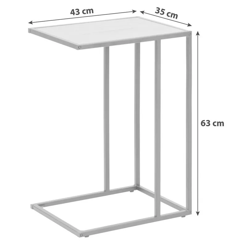 Bild 2 för ACT NORDIC Seaford laptop bord - naturligt pappersspel och svart metall (43x35)