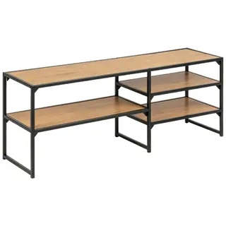 Produktfoto för ACT NORDIC Seaford TV-bord - natur / svart papper vild / metall, med 3 hyllplan