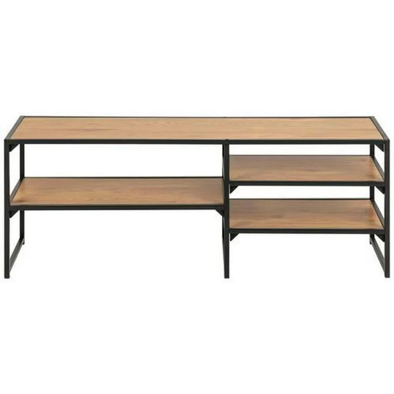 Bild 2 för ACT NORDIC Seaford TV-bord - natur / svart papper vild / metall, med 3 hyllplan