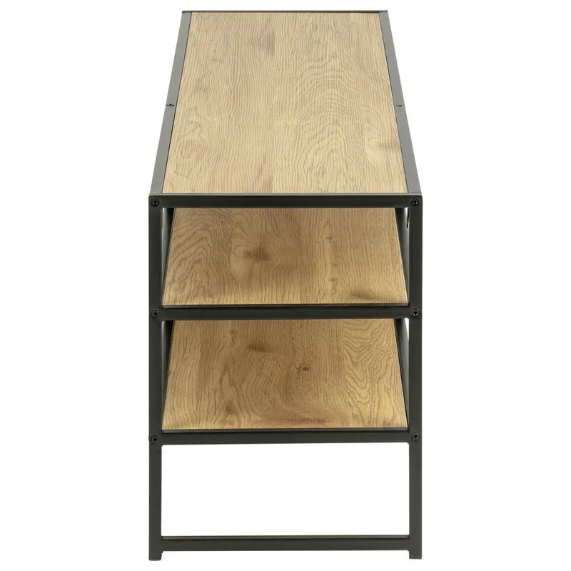 Bild 4 för ACT NORDIC Seaford TV-bord - natur / svart papper vild / metall, med 3 hyllplan