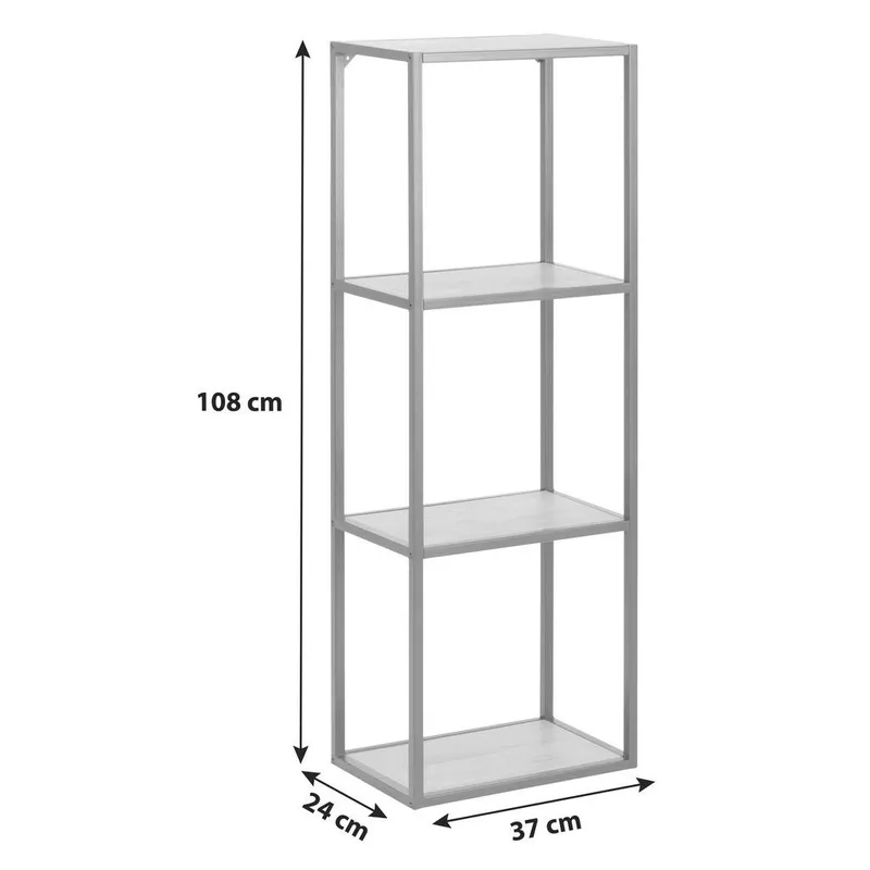 Bild 3 för ACT NORDIC Seaford V&auml;gghylla - Naturlig / Svart Papper Vildek / Metall, med 4 Hyllor