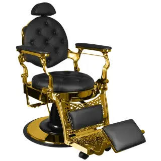 Produktfoto för Activeshop Gabbiano barberarstol Giulio Gold svart