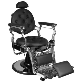Produktfoto för Activeshop Gabbiano barberarstol Giulio Silver svart