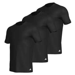 Produktfoto för adidas 3P Active Core Cotton Crew Neck T-Shirt Helsvart bomull Small Herr