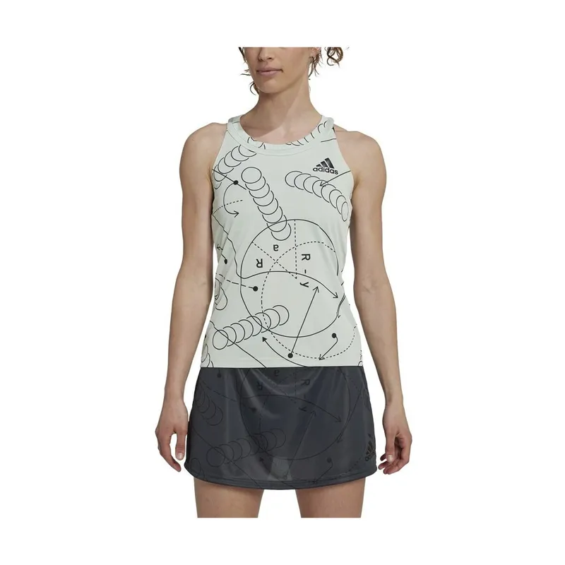 Bild 3 för ADIDAS Club Graphic Tank Green (Storlek: S)