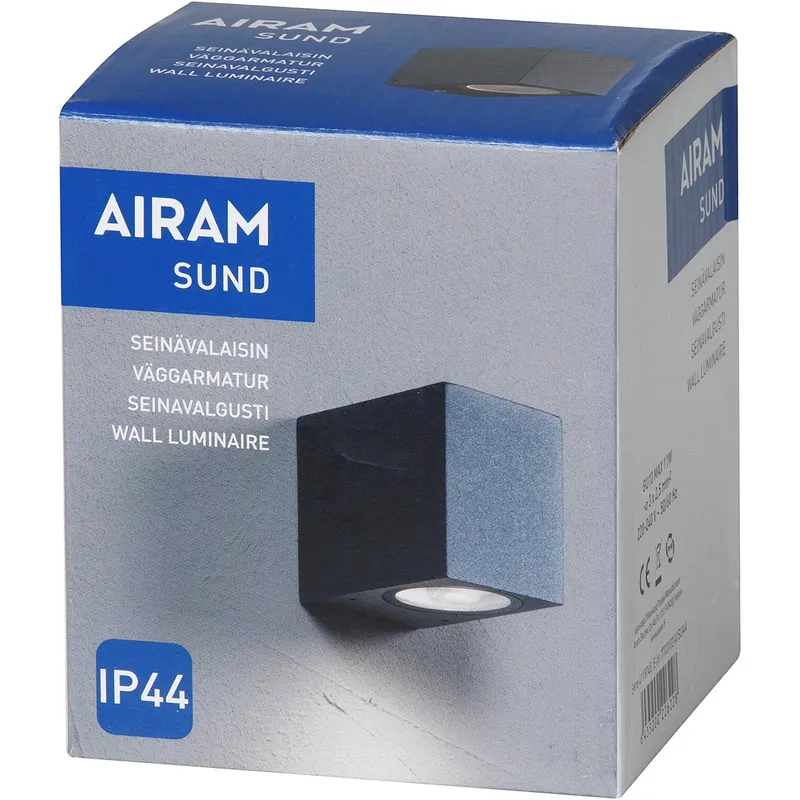 Bild 2 för Airam Sund väggarmatur IP44 antracit