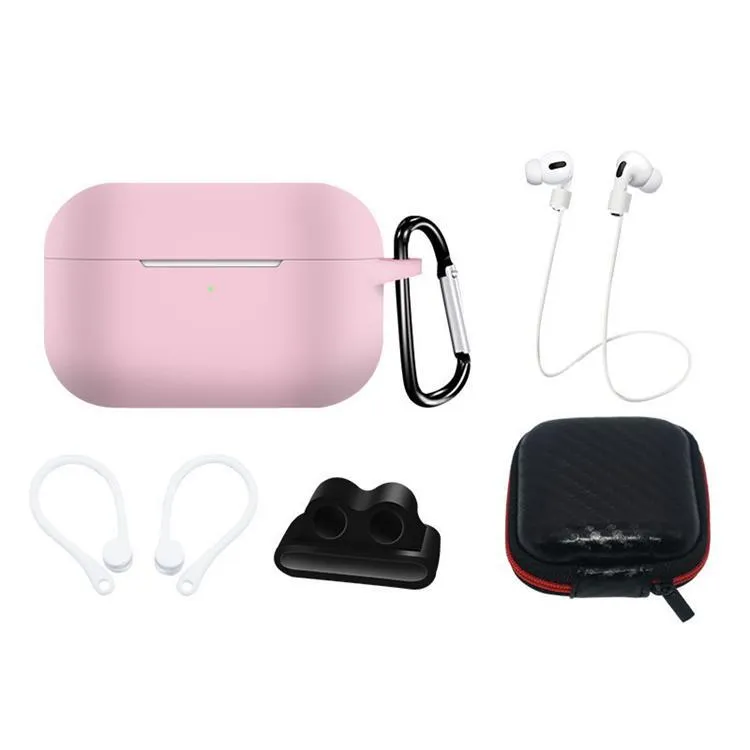 Alternativ bild 0 för AirPods Pro 2 / AirPods Pro 1 Silikonfodral Set - Rosa