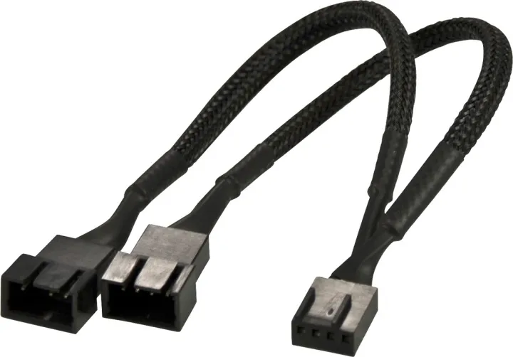 Alternativ bild 0 för Akasa PWM Fan Splitter - Splitter för fläkt - 2x4 pin PWM (hane) - till 1x4 pin PWM (hona) - 15 cm - svart