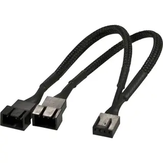 Produktfoto för Akasa PWM Fan Splitter - Splitter för fläkt - 2x4 pin PWM (hane) - till 1x4 pin PWM (hona) - 15 cm - svart
