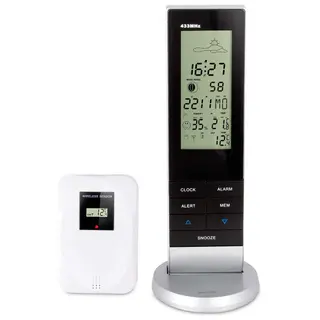 Produktfoto för Alecto Väderstation med trådlös sensor - Svart/Silver