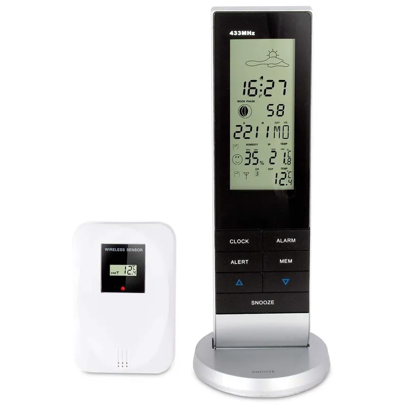 Bild 1 för Alecto Väderstation med trådlös sensor - Svart/Silver