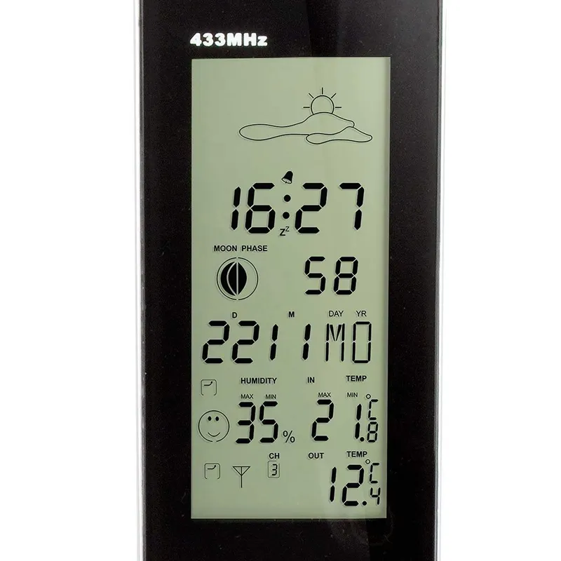 Bild 2 för Alecto Väderstation med trådlös sensor - Svart/Silver