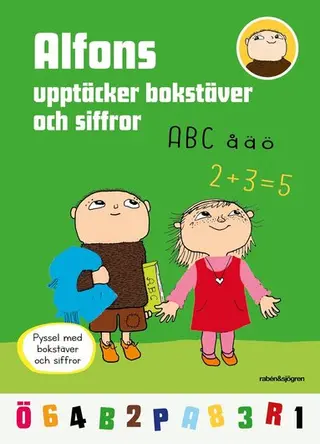 Produktfoto för Alfons upptäcker bokstäver och siffror Pysselbok