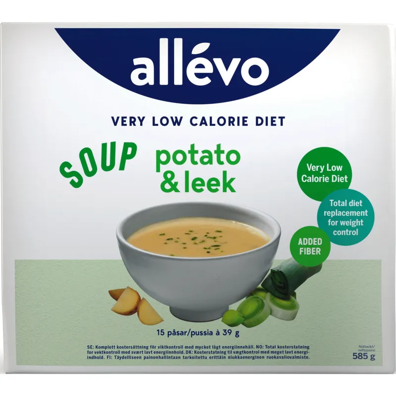 Bild 2 för Allévo Soup Potato/Leek VLCD 15 påsar x 39 g