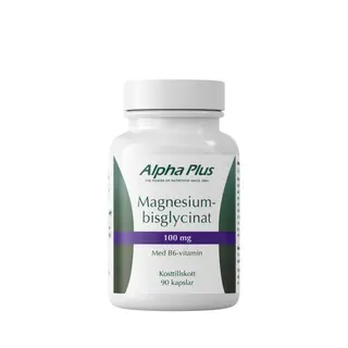 Produktfoto för Alpha Plus Magnesiumbisglycinat 100 mg 90 kapslar