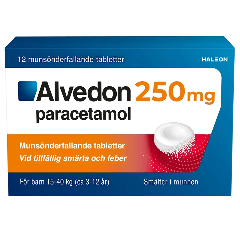 Bild 1 för Alvedon Munsönderfallande tablett 250 mg 12 st (15-40 kg)